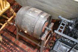 A traditional butter churn on stand, of small proportions , height approx. 56cm