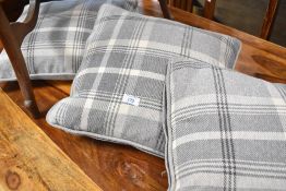 Three check cushions
