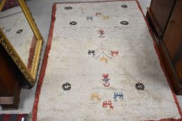 A Persian Wool Gabbeh style rug, approx 182 x 104cm