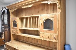 A traditional pine dresser, width approx 183cm