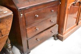 An early 20th Century mahogany bureau bookcase , the base having phenolic handles, height approx.