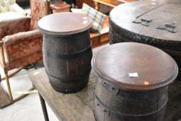 A pair of reproduction occasional tables, modelled as sherry caskets