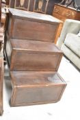 A set of traditional oak library steps, height approx. 70cm