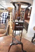 A reproduction mahogany wig stand, probably early 20th Century, height approx. 88cm
