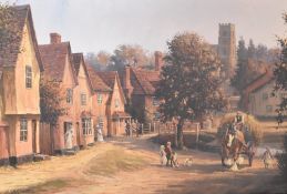 Ron Moseley (British b.1931) oil on canvas 'Lower Slaughter, Cotswolds' idyllic bygone village