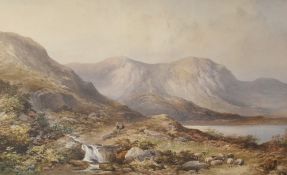 Artist unknown, 20th century English school watercolour, pastoral scene, possibly the Highlands of
