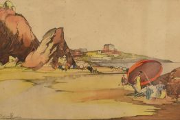 Claude Buckle (British 1905-1973) a pair of pastel drawings, 'Kynance Cove' and 'Newquay', signed