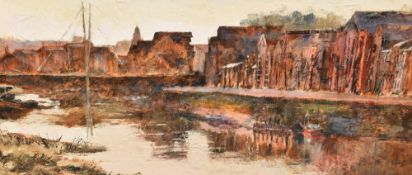 Local interest* Hilary Carr (contemporary) oil on board 'St George's Quay, February' entitled in