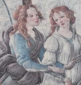 After Sandro Botticelli (c. 1445-1510) colour print of detail from 'Venus and the Three Graces