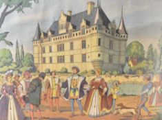 French school poster from MDI editions late 20th Century, 'Francis I and his Court' within red frame
