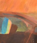 Chris (Joe) Beard (British b.1945) oil on canvas, 'Autumn Field abstract composition, signed and