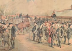 Vincent Brooks Day & Son lithographers for Vanity Fair 'Newmarket, Tattersalls, 1887' two coloured