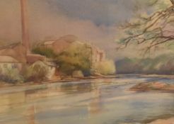 Local interest* Albert Phillip (British 20th century) watercolour 'Halton Mill' signed lower