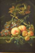A Glenn (20th century) oil on board, a pair of still life studies, arrangements of fruits and