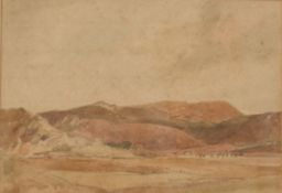 Oliver Hall (British 1869-1957) watercolour, landscape, signed lower right, within a broad card