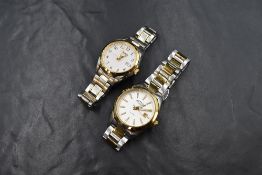 Two lady's modern wrist watches, the Rotary quartz wrist watch having a baton numeral face with date