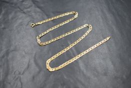 A 9ct gold mariner link neck chain, marked 375 and 9kt, 45.5cm, 7.8g