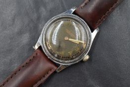 A gent's WW2 US military pattern mechanical wrist watch marked BREVET 201679, having an Arabic