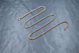 A 9ct gold belcher link neck chain, marked 9ct, 49cm, 5g