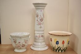 A St Michael 'Claremont' pattern jardineire with pedestal, h77cm, sold together with another