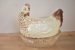 A ceramic Fairmont & Main chicken egg basket, h26cm