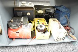 A vintage bakelite tuning cylinder, w8cm, sold together with a Oscilloscope, an Isolating tester and