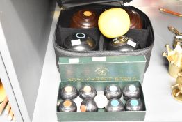 A set of 8 Townsend Croquet mini carpet bowls with box, sold together with a Prohawk bag and various