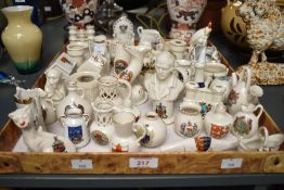 A quantity of Carlton Crested China ware, to include Robbie Burns, New Mills, Cowes and Promenade