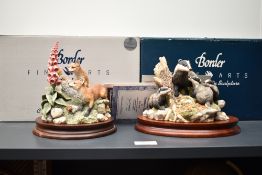 Two Border Fine Arts figure groups comprising 'Evening Shadows' model number SOC7 by Ray Ayres