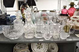 A quantity of cut crystal glass ware, to include a Bohemia crystal jug, an Edinburgh crystal