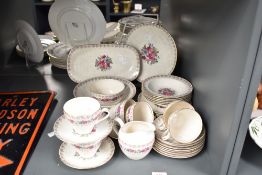 A vinateg J & G Meakin tea service, decorated with gilt edging and floral patterns, approx. 34