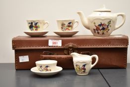 A children's ceramic Noddy tea service, to include tea pot, sugar bowl, cream jug, two cups and