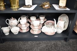 A Royal Adderley 'Ophelia' pattern fine bone china teas service, decorated with floral designs on