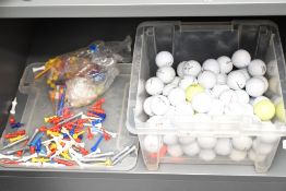 A quantity of golf balls and Tee's, to include Dunlop, Nike and Precept