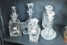 A Waterford crystal 'Clarion' ship decanter, having fluted body and pyramid shape stopper, signed to