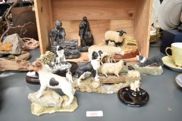 A Border Fine Art ewe and lamp figure, L21cm, sold together with various other figures, ( 8 )