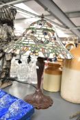 A Tiffany style stained glass table lamp, h52cm