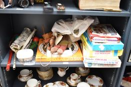 A quantity of board games and toys, to include a Coronation jig-saw puzzle, teddy bear, wooden horse