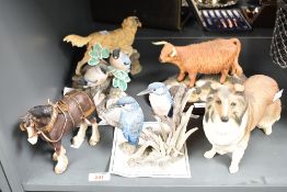 A Coalport 'Kingfisher' figurine, limited edition no 775/4950, h13cm sold together with a