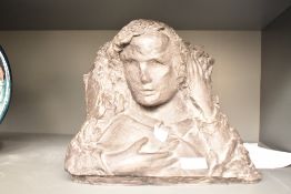 A portrait bust, Edith Sitwell, resin, bronze colour, h23cm *purchased from Mitchells in 2006 and