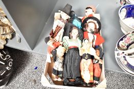 A quantity of various vintage dolls, to include a Repubblica San Marino doll, a pirate doll and a