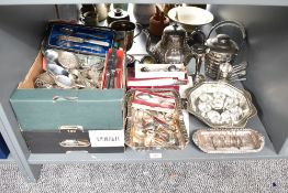 A 19th century 3 piece silver plated christening set comprising of a knife, fork and spoon fitted