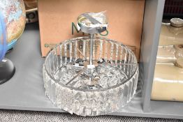A Laura Ashley chrome and glass chandelier having 3 lights and makers label, w32