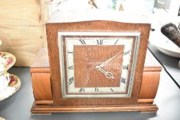 An Art Deco 'Sectric' mantel clock having WestMinster strike, recently re-wired, W31cm