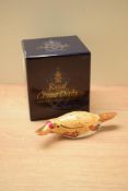 A Royal Crown Derby bone china Australian Collection Duck-Billed Platypus paperweight, having