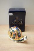 A Royal Crown Derby bone china limited edition 'Garden Snail' paperweight, number 2775/4500,