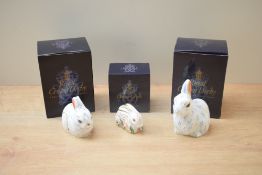 A Royal Crown Derby bone china Sinclair's exclusive 'Baby Rowsley' Rabbit paperweight sold