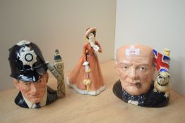 A Royal Doulton bone china figurine 'Julia' HN 2705 sold alongside two Royal Doulton bone china