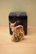 A Royal Crown Derby bone china collectors guild exclusive Fawn paperweight, having Imari style