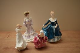 Three Royal Doulton bone china figurines comprising 'Goody Two Shoes' HN 2037, 'Janine' HN 2461